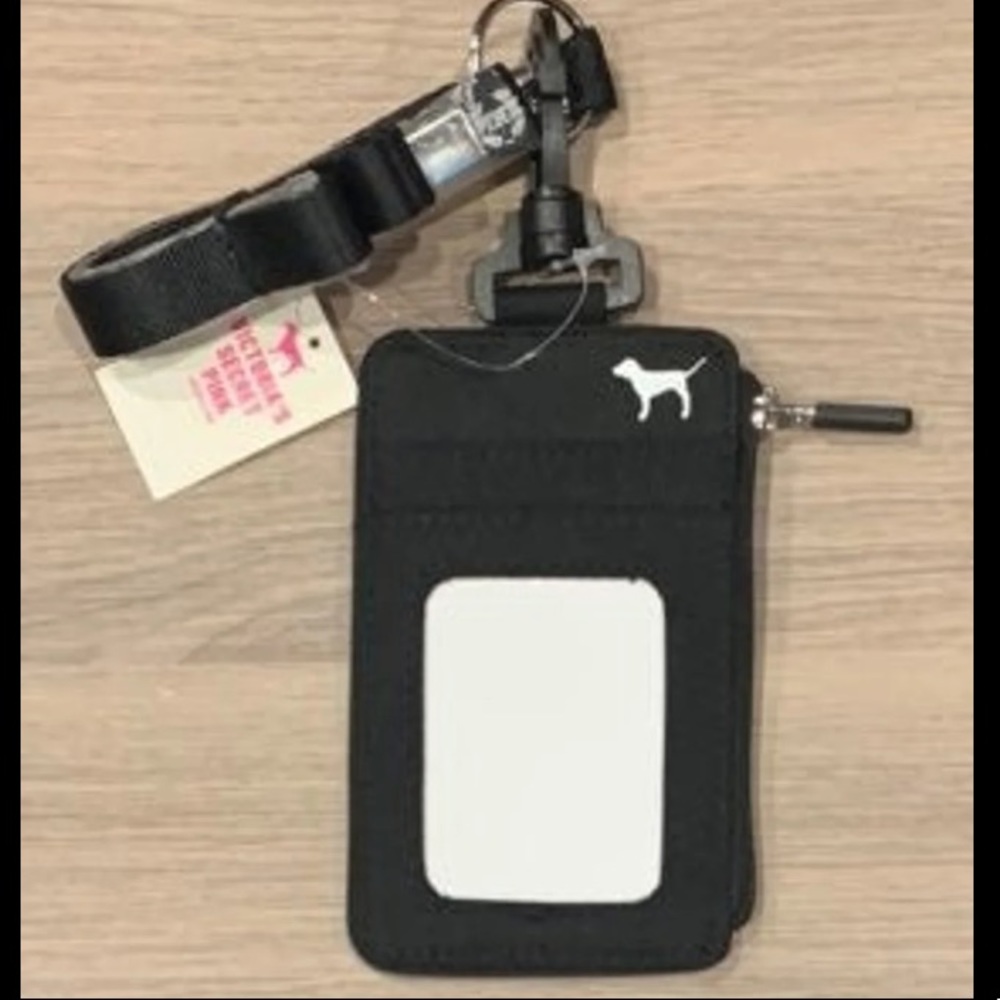 Victoria Secret Pink ID Lanyard in Black